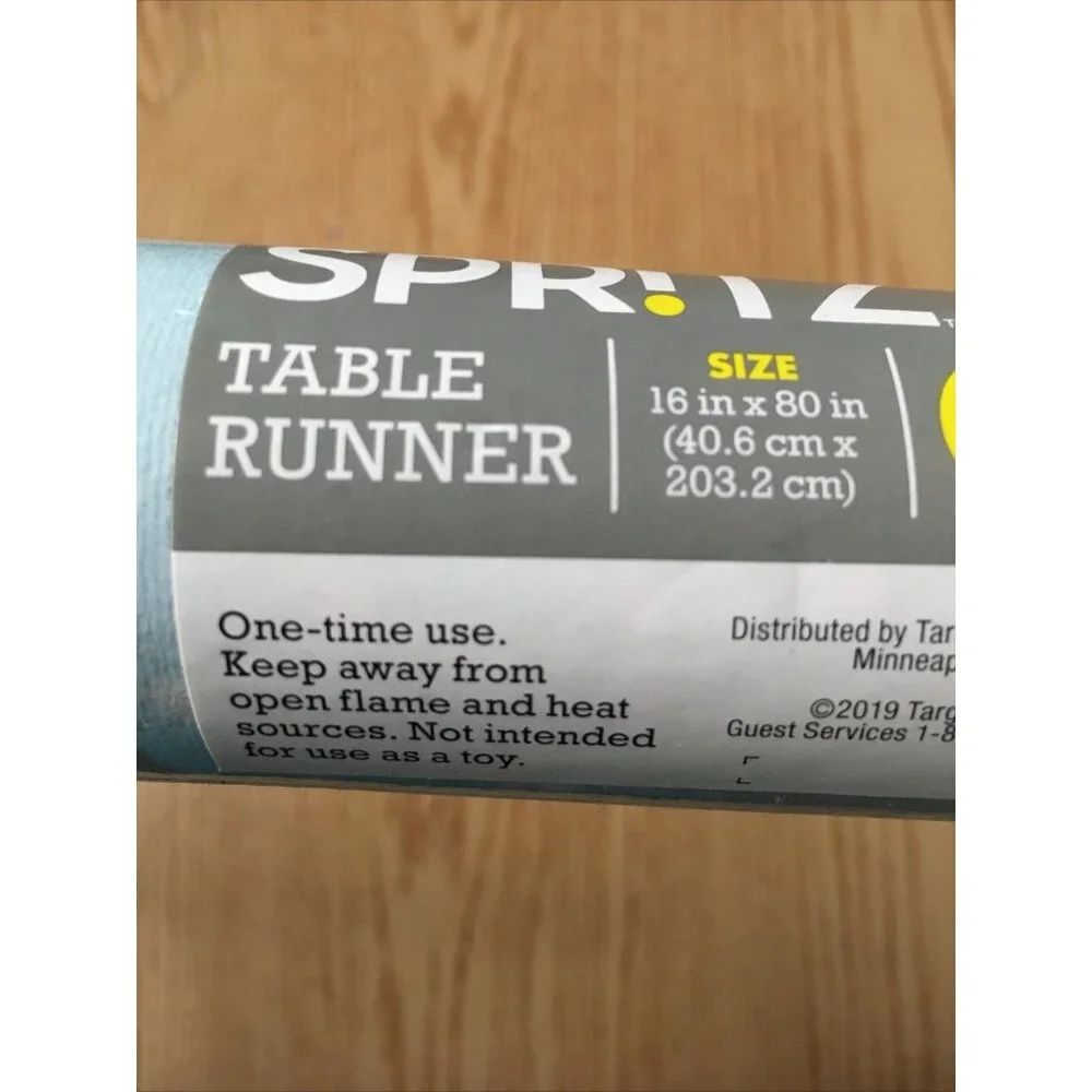 New Spritz 3 Pack One Time Use Table Runners Blue with White Dots Size 16”x80”